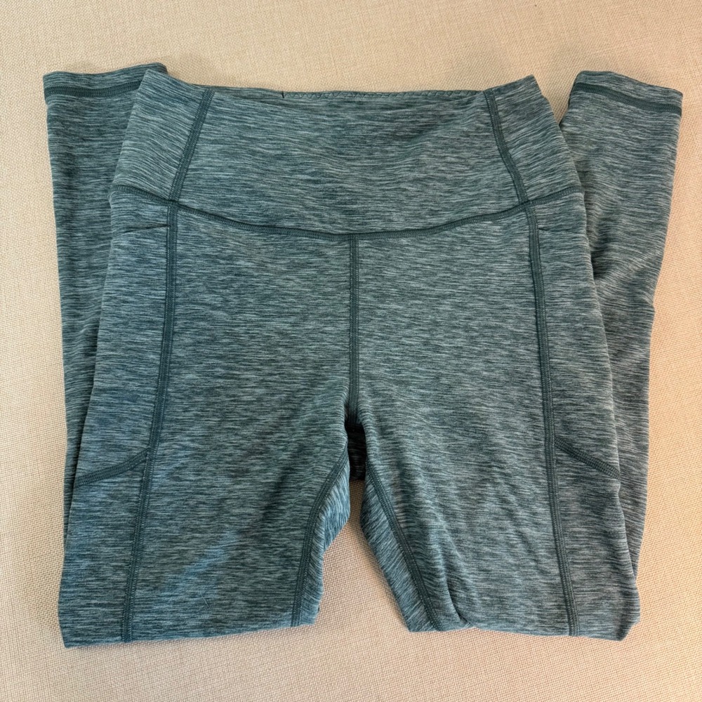 Victorias Secret High Rise Space Dye Heathered Leggings with Pockets Teal Size 6